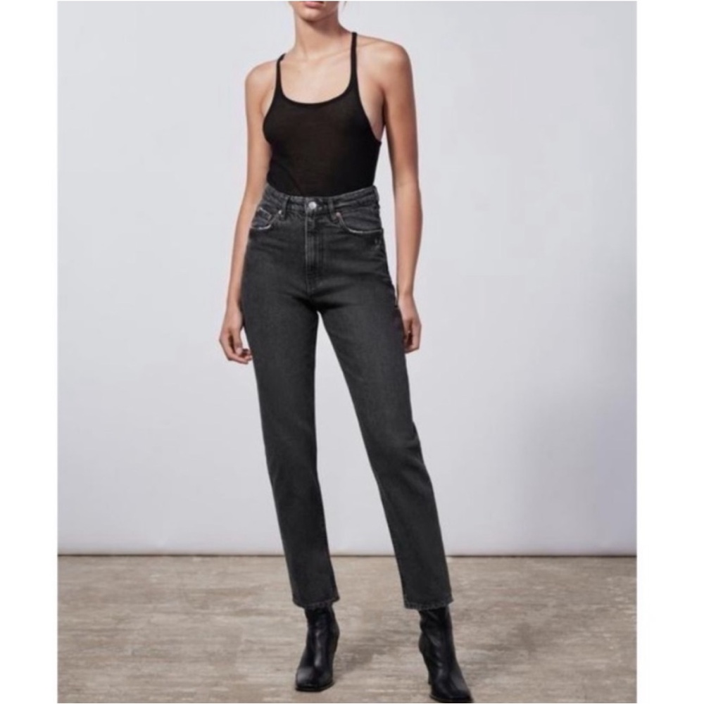 NWT ZARA High Rise Black Mom Jeans